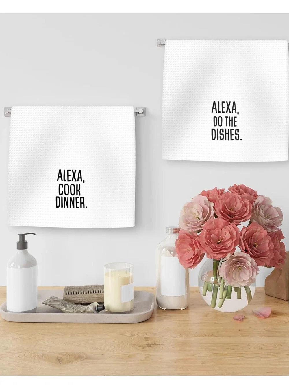 Funny Alexa Kitchen Towels Set of 2- New